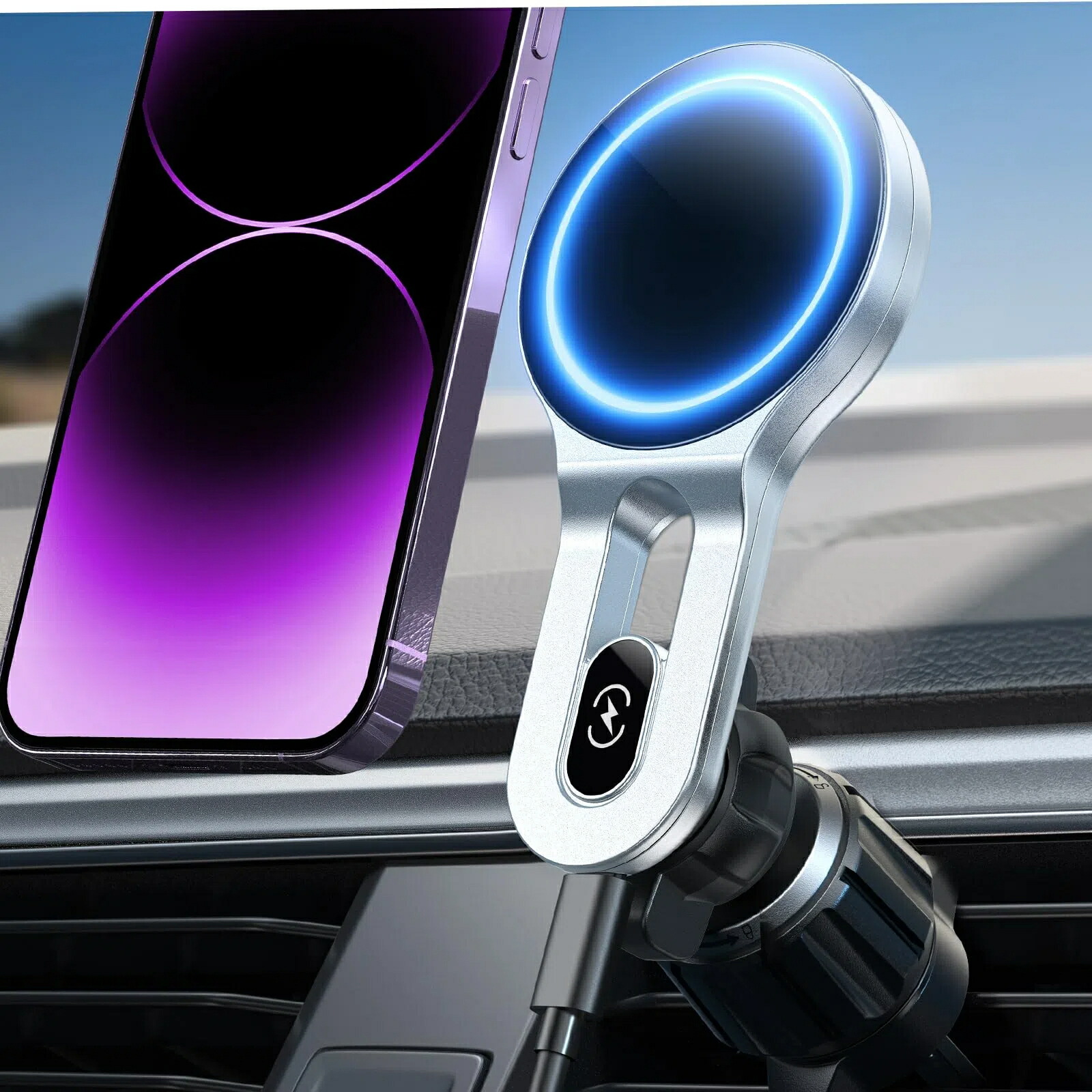 車載 スマホホルダー 車，無線電話申し受ける, 金属元素引っ掛かり スマホスタンド，マグセーフ， 持ちはこぶ保持者・疔用于