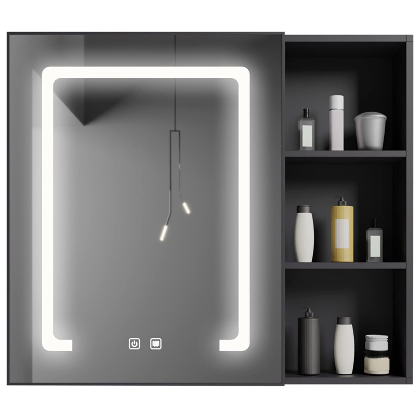 LED点火装置付き添い人二階建てバスお部屋薬キャビネットバスルームミラーキャビネットライトとデフォッガー付き添い人ステンレス鋼