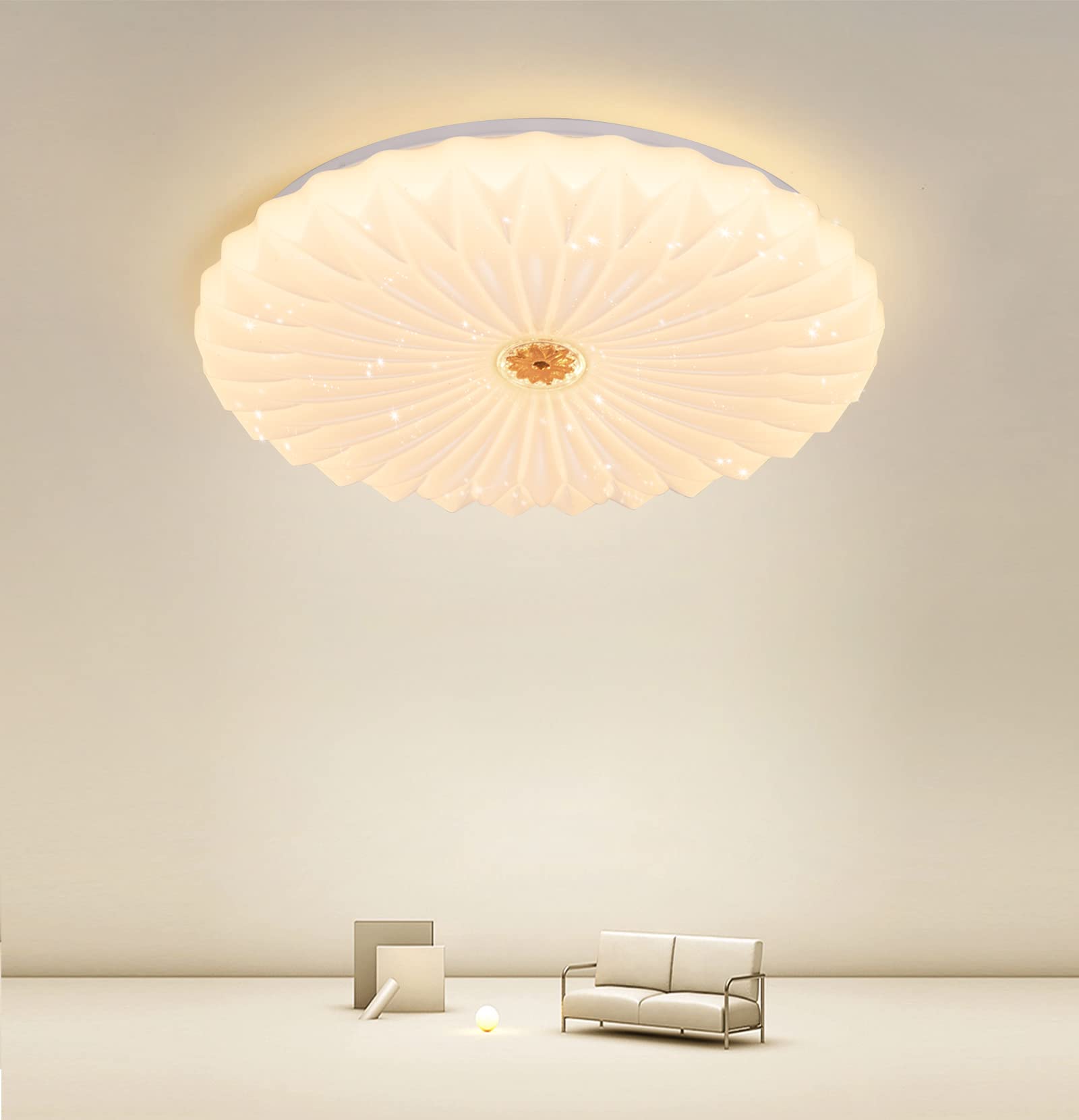 LED 最高限度ともし火 心に咲く蓮の花 星空成り行き 10~12畳~4200ルーメン 調光印字機 照明装置手道具 3座標軸調色 上昇限度照明装置 リビング 御茶の間 ちゃぶ台 臥し所 子供部屋 歩廊 今めかしい 室内照明装置 遠隔操作付き添い人 スリープタイマーとり備える