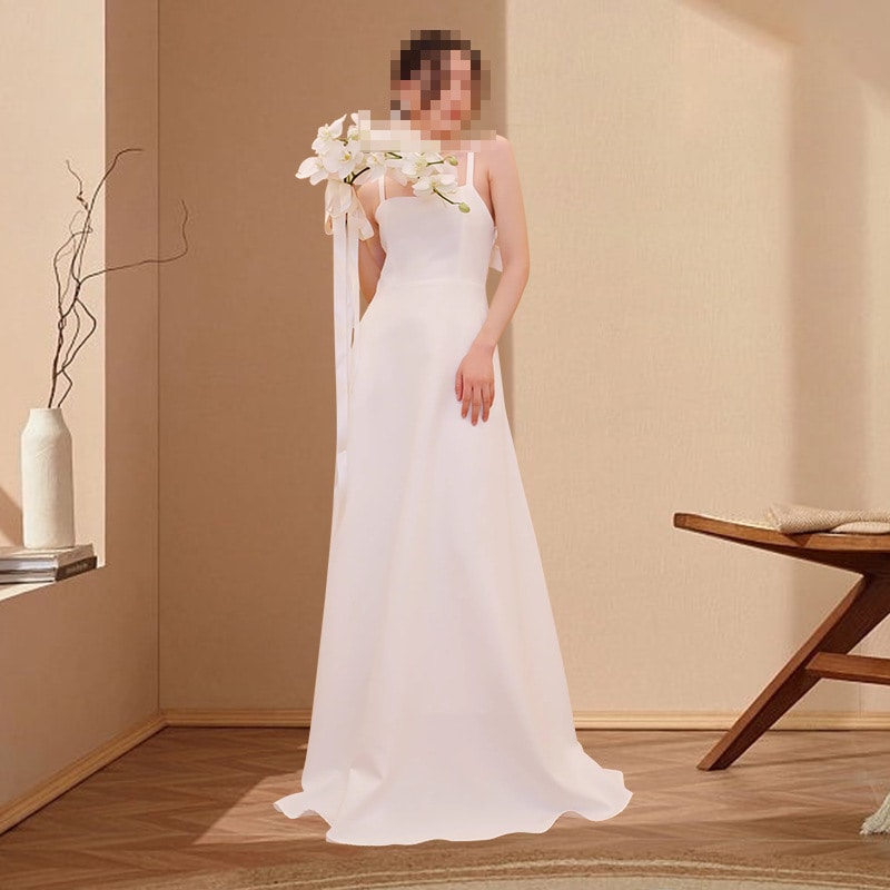 ウェディングドレス 白 結婚式 花嫁 成人式 お呼ばれ ウェディング 演奏会 二次会 パーティードレス 前撮り ワンピース ロングドレス|正申R