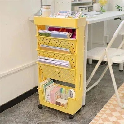 ステルカラー 4段 書物棚 トローリー 民族大移動式 書物棚 4colors
