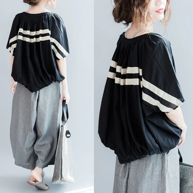tシャツ レディース 半袖 春 夏 ブラウス ドルマンスリーブ トップス ストライプ 春夏 カジュアル ナチュラル 体型カバー プルオーバー おしゃれ かわいい