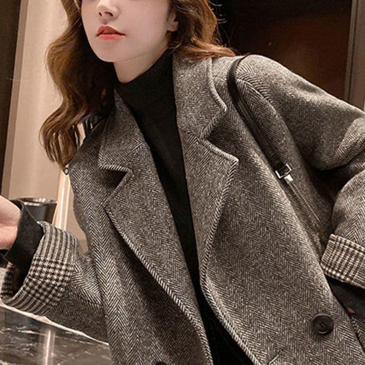 韓国 アウター ジャケットスーツ ジャケット レディース 秋 イングランドスタイル ツイード 薄手 スーツ トップス ロングカーディガン人気ボアアウター 秋ジャケット｜正申R