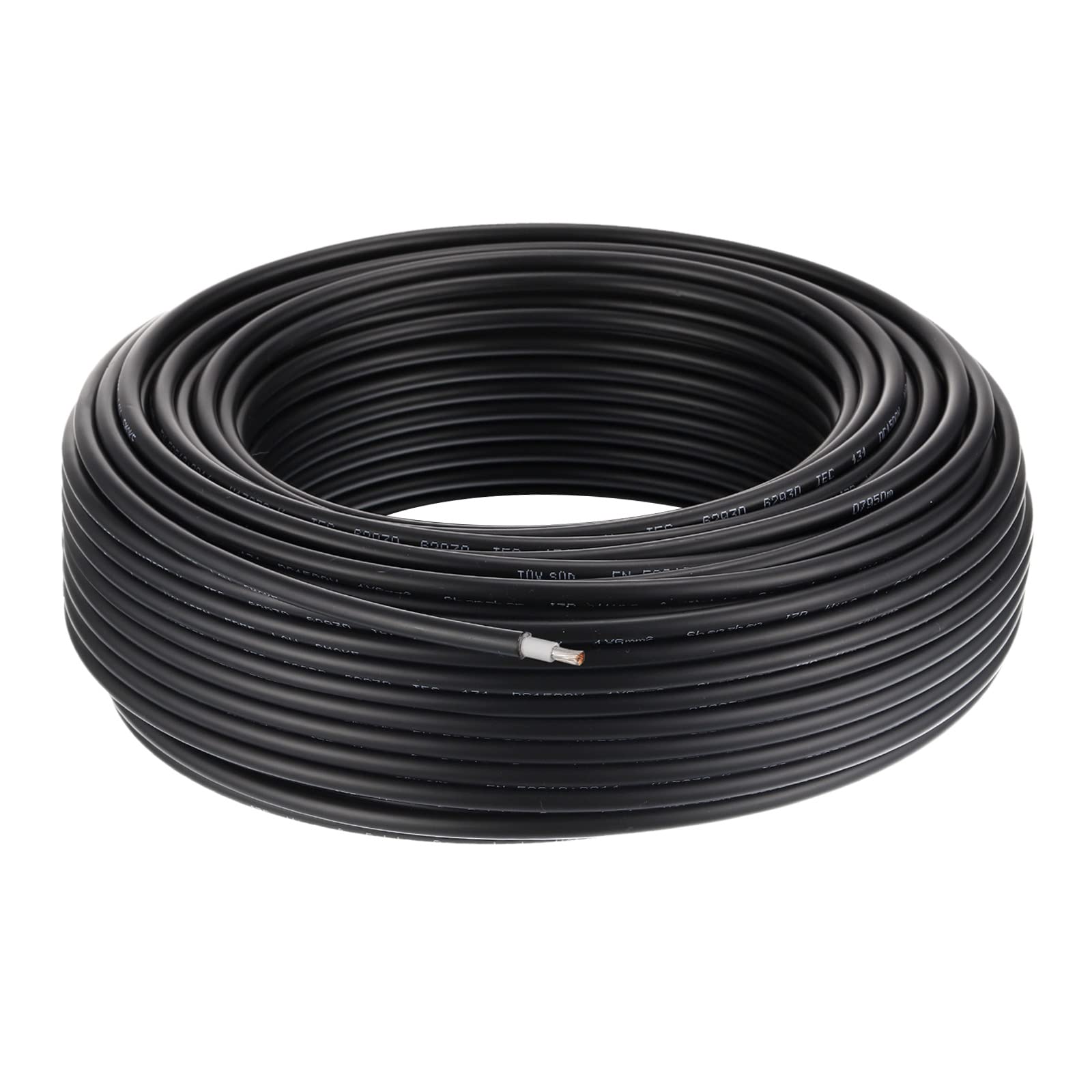 T ソーラーパネルワイヤー ソーラーケーブル延長 錫メッキ銅線 RV ボート用マリンソーラーパネル 50 M 10AWG 6 mm2 ブラック