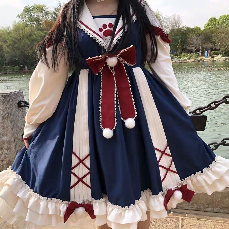 猫爪の日常衣装翰林院風御姫様スコート 日系 です 御手伝いさん服 衣装 御召しもの コスプレ可愛らしい教え子衣装 衣装 Lolita衣装 御召しもの 衣装 秋冬 パーティード