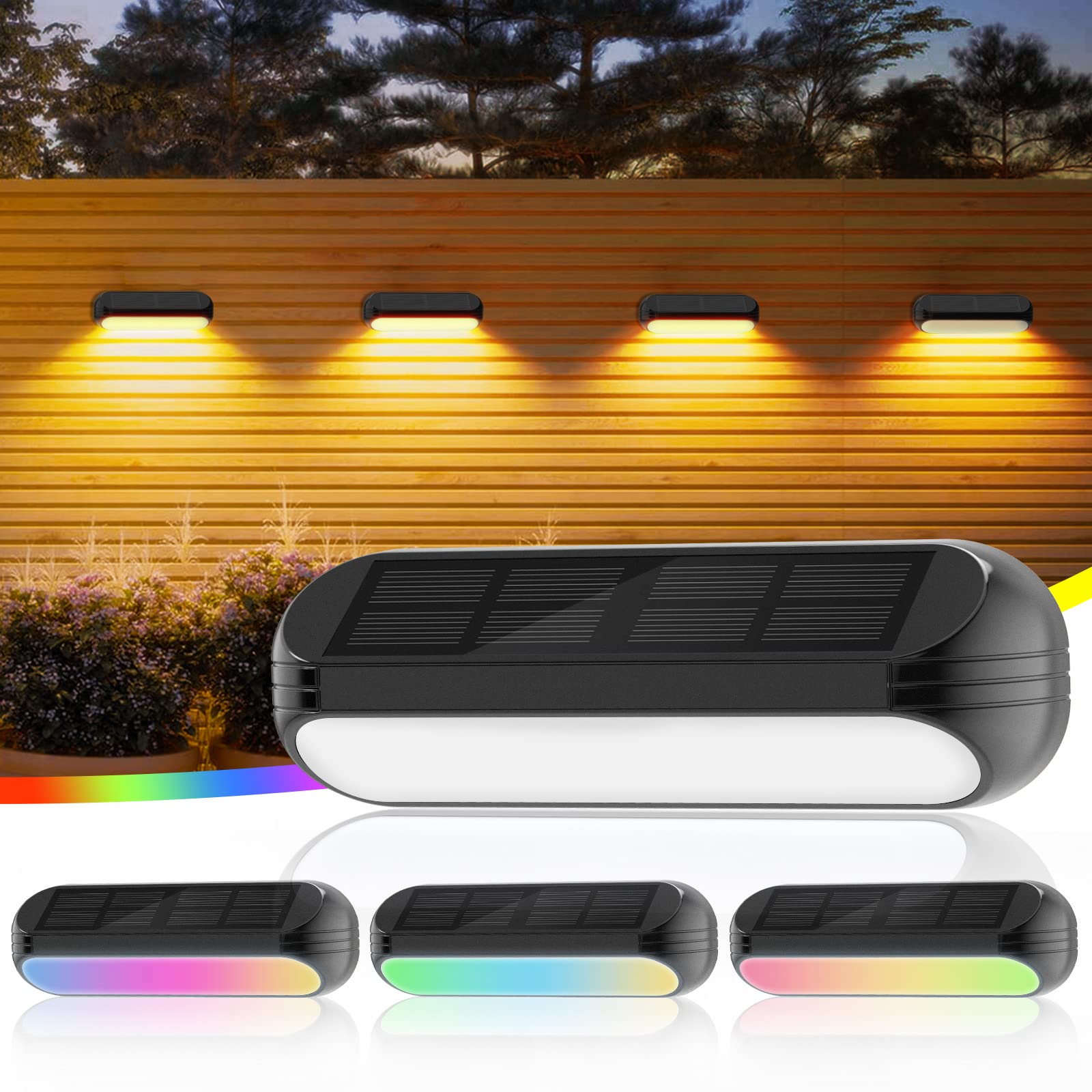 ソーラーガーデンライト室外 通行手形点火装置 ;三色LED IP65雨合羽 かざり付ける点火装置4個書き割り 庭/上がり段/通った跡/うしろ側yd/部屋の入り口等に当て嵌める 脂 黒いこと