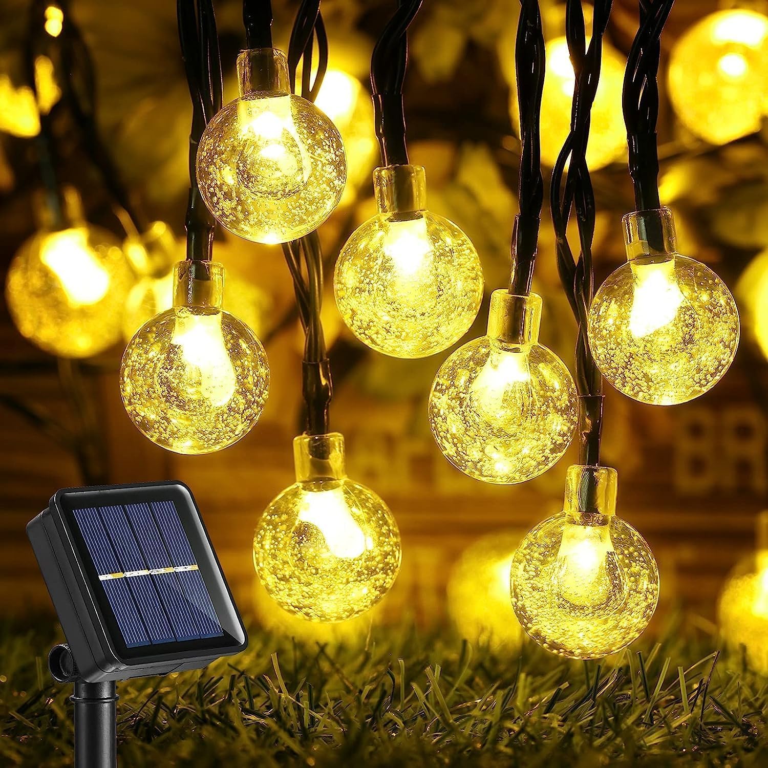 ソーラーライト LED ストリングライト イルミネーションライト 大きい 50電球 7M おしゃれ 防水 8モード 夜間自動点灯 屋外 ガーデンライト キャンプ用 クリスマス/ハロウィン/パーティー