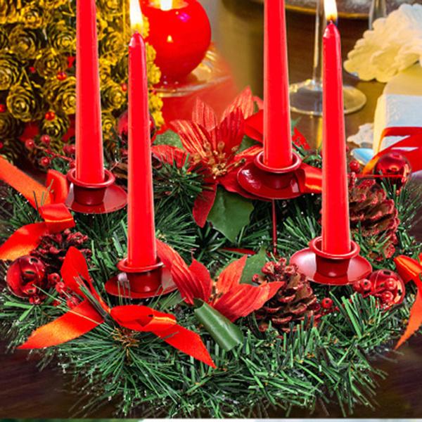 花輪キャンドルホルダーローソク足キャンドルホルダークリスマスウェディングレッド