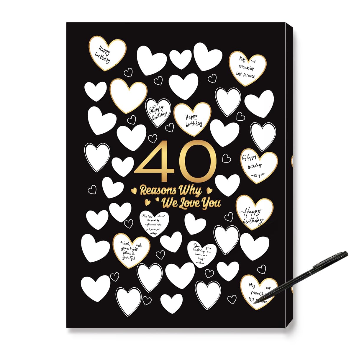 40の理由、40歳の誕生日プレゼント、ゲストキャンバス、彼女、男性、女性、姉妹、友人、家族、40周年記念または40歳の誕生日パーティーの装飾に - 11 x 15インチ 6,535円