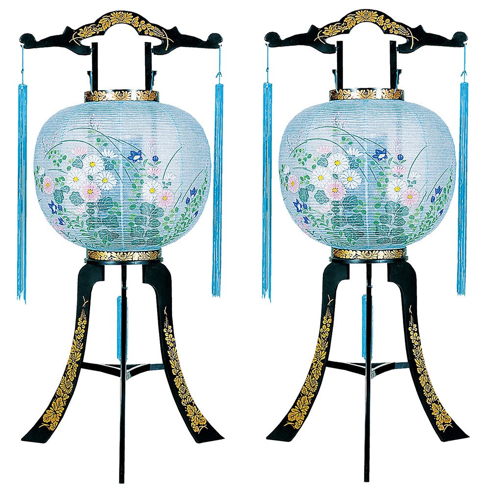 盆提灯、回転提灯、2個セット(高さ79cm×直径32cm)、置き提灯|正申R