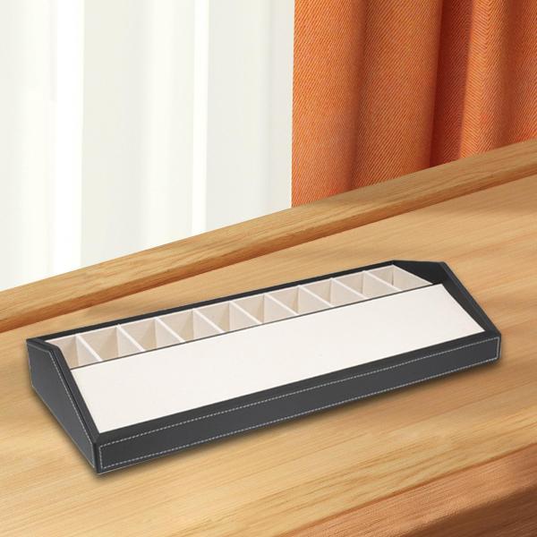 蝶ネクタイ用コンパートメントベルトオーガナイザー クローゼットワードローブ用ベルトホルダー 10グリッド ブラック