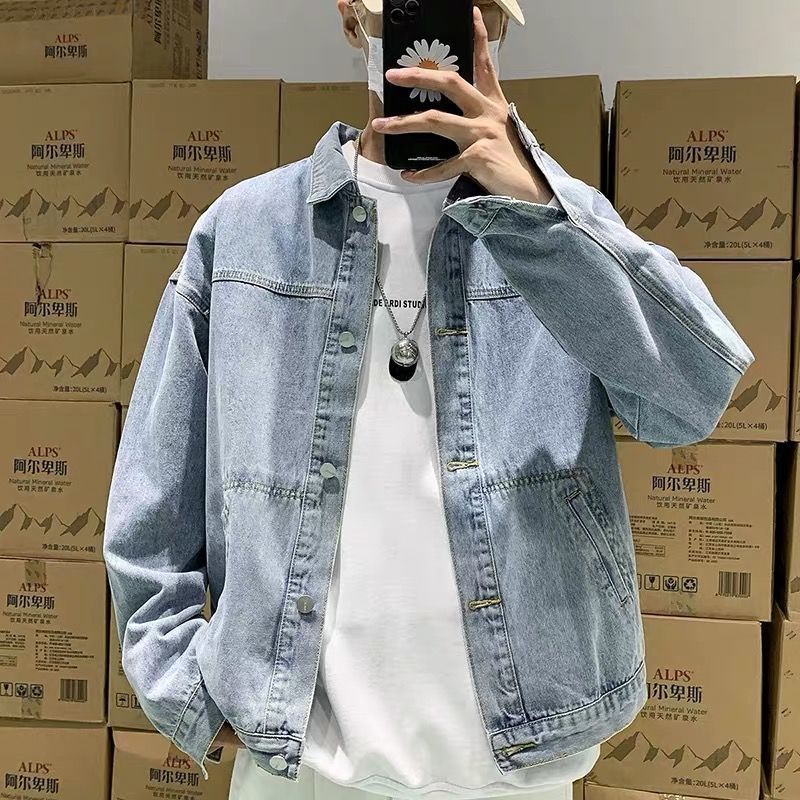 【5色】韓国流行り物 メンズ レトロ 目あたらしい ジーンズ厚地の外套 アウター メンズ 服メンズ 流行り物上衣