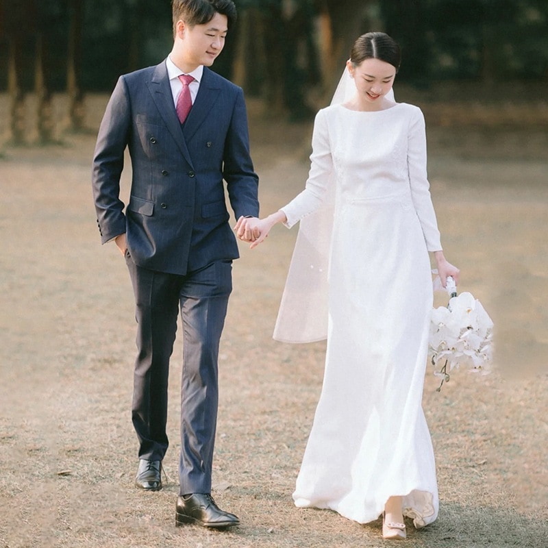 ウェディングドレス 白 結婚式 花嫁 成人式 お呼ばれ ウェディング 演奏会 二次会 パーティードレス 前撮り ワンピース ロングドレス|正申R
