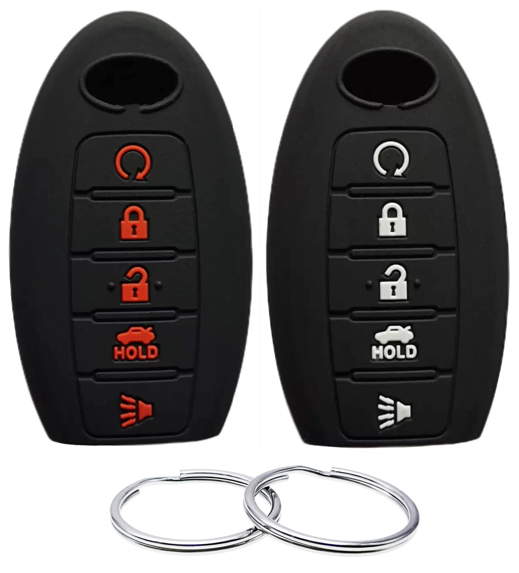 シリコンラバーキーフォブカバー 2013-2019 5ボタン インフィニティ JX35 Q50 Q60 QX56 QX60 QX80 S180144014 7812D-S180014 KR5S180144014｜正申R