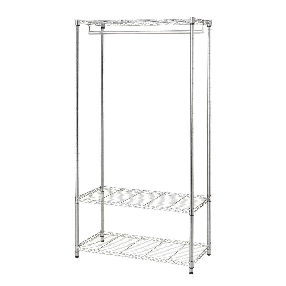 ドウシシャ システムワードローブ 3段 90W 幅91.5cmx奥行46cmx高さ174cm 可動棚 ラック 収納 スチールラック