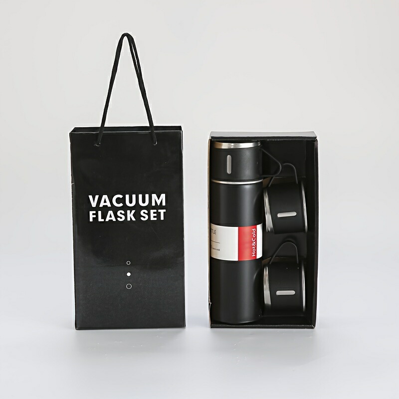 魔法瓶セット ビジネス サーマルマグ500ml/16.9oz ステンレススチール製 真空断熱ボトル カップ付き コーヒー ホットドリンク コールドドリンク 水筒