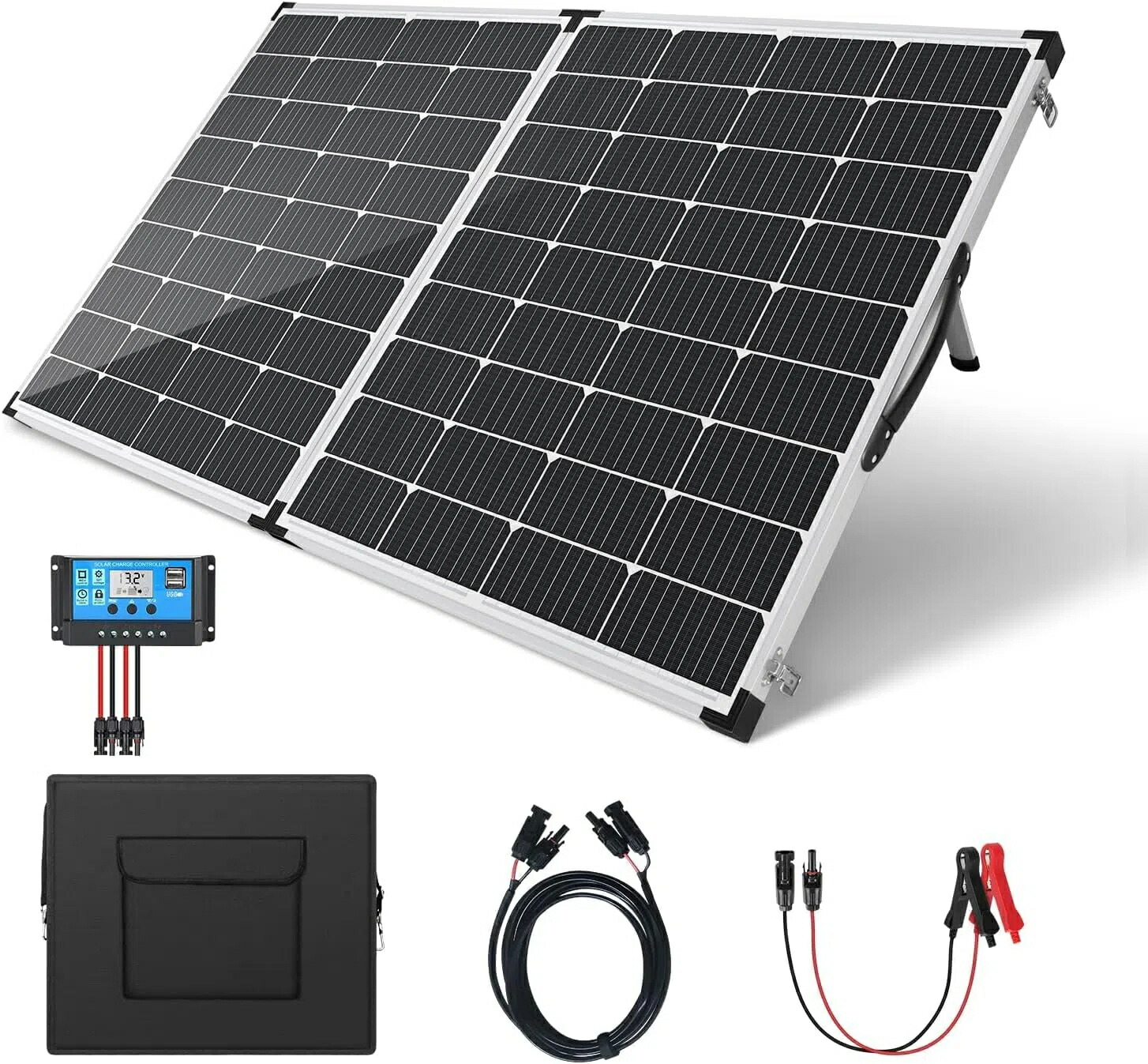 単たま物 200W ソーラー発生一揃いの道具 折り畳み式 12V   薄型 軽さパウダーコンパクト 太陽の光発生 省エネ 節電打つ手 難民キャンプ 車中泊 防災用