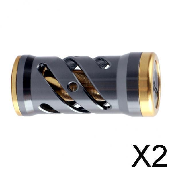 2xフィッシングリールハンドルメタルパワーノブグリップリール取り替えっこ部分品しろがね色ゴールド