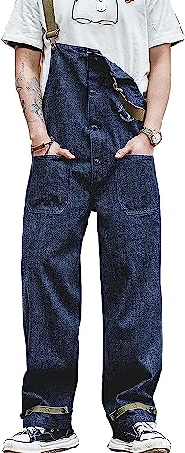 メンズデニムオーバーオール、大きさS-5XL、足し加える大きさ、ボンネット付き添い人ズボン下、アウトドア、ワイドレッグパンツ、心地よいズボン下、ユニ一発やる、やり方着、今めかしい、ルーズフィット