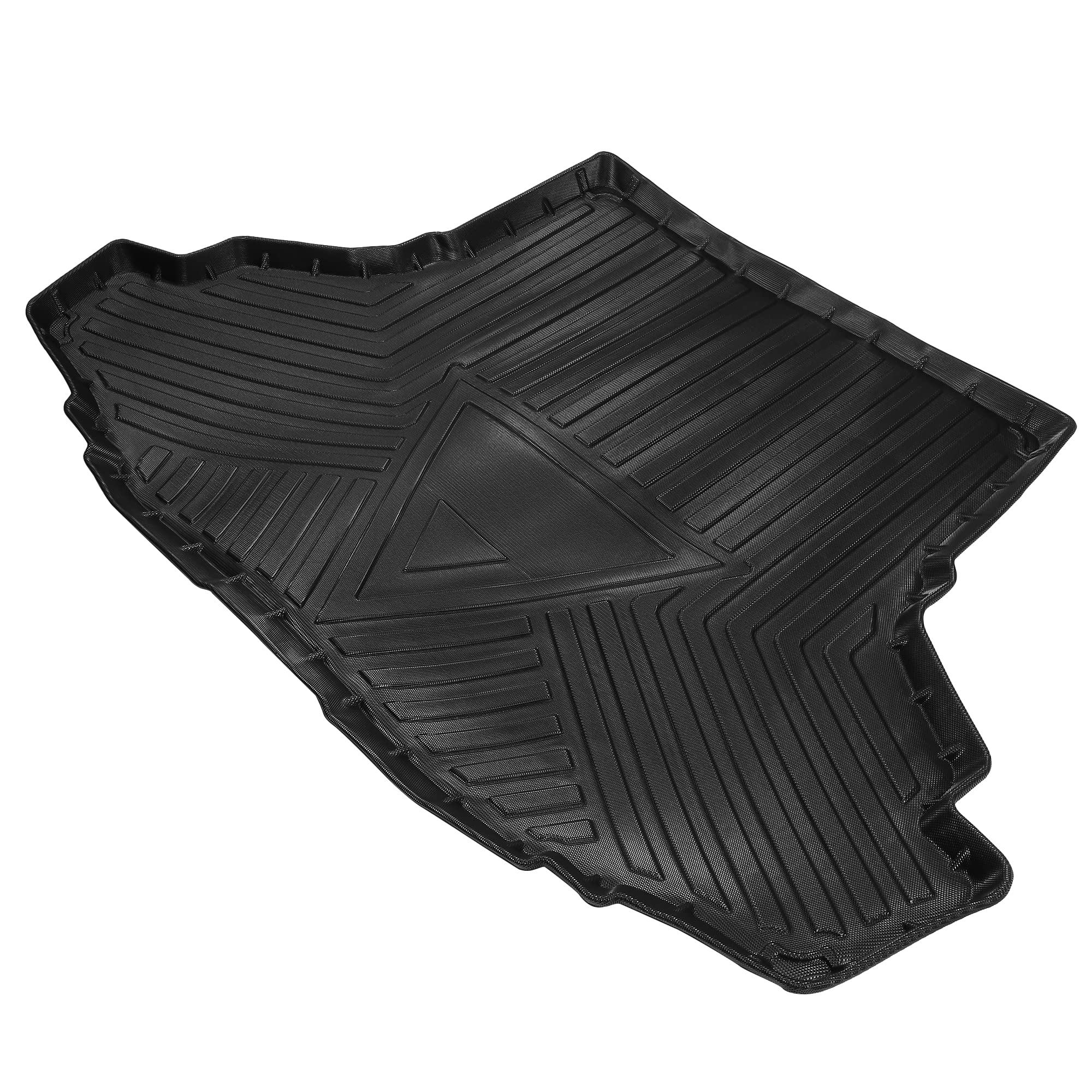 T ブート引っ敷き  リアカーゴライナーアクセサリー TPEトランクフロアマット 雨合羽トランクトレイカーペット 3D境界線の盛り上がり リアカーゴマットブラック