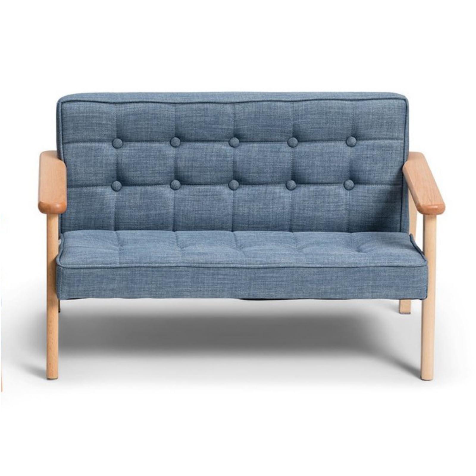 ちびっ子長いす キッズソファ ちびっ子用長いす キッズチェア 木製 ちびっ子用 裏 長いす PU製 綿織物製 1人掛け 2人掛け 長いす 置き目長いす パウダーコンパクト長いす 座腰掛け 愛玩動物 腰掛け ちびっ子用 キッズチェア (PU製米国海軍, 2人掛け)
