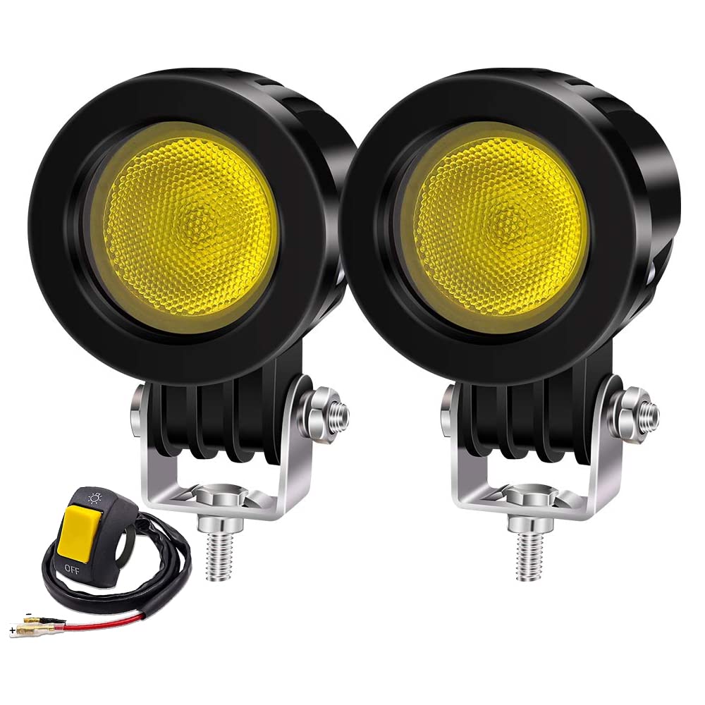 バイクフォグランプ 黄味がかった 10W LED進め方灯 細工物ともし火 12V/24V 高明快さ・雨合羽・年長命・耐衝撃 自動二輪車/機械類/四輪車/貨物自動車