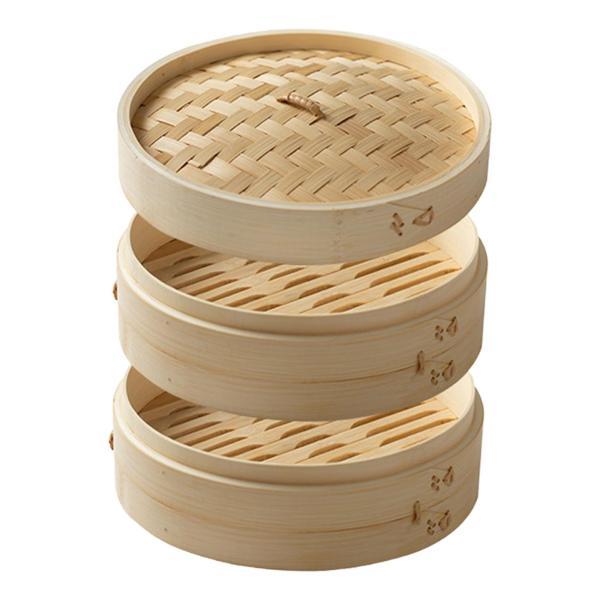 竹製蒸し器バスケット 和&パン蒸し器 調理器具 餃子蒸し器 パン蒸しバスケット 点心野菜用 包魚野菜用｜正申R