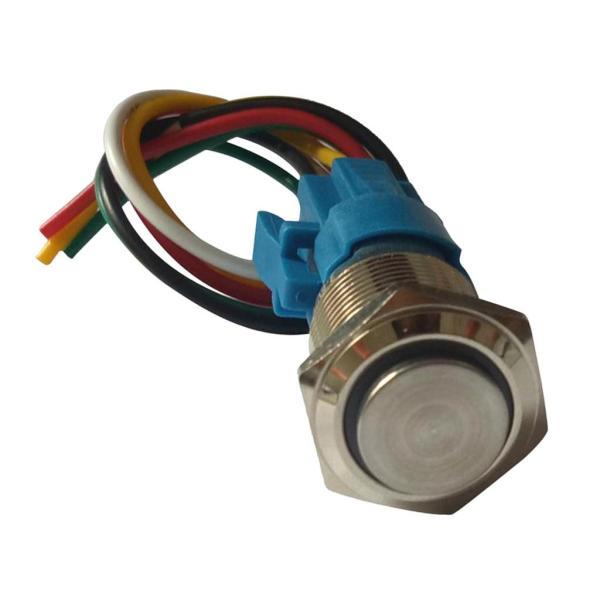 3-6V LED 16mm瞬間プッシュボタンスイッチIP65ワイヤーコネクター赤