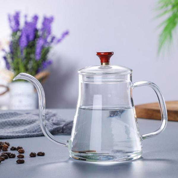 グースネックグラスポアオーバーケトルコーヒーティー醸造酒用澄み切った600ml