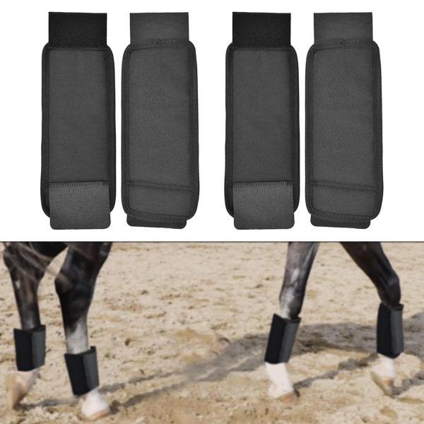 馬用ホックシールド 4個 保護用 馬脚ブーツ 調節可能な保護カバー 乗馬用馬の球節シールド｜正申R