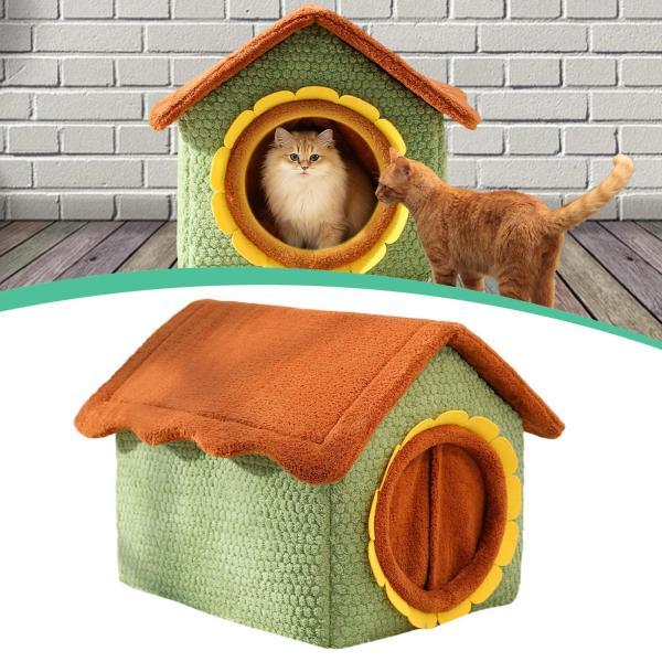 屋内用キャットハウス 取りはらい能力のあるな部屋の入り口窓かけ 子ネコ用生あたたかいほら穴 フロアドーム L