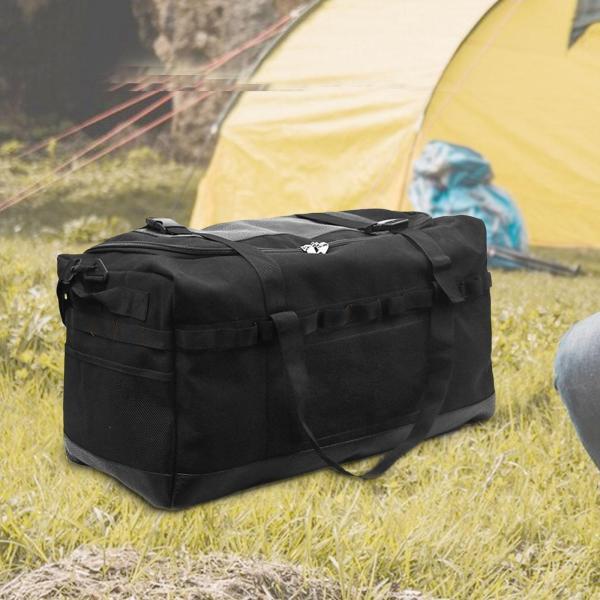 80リットル 旅行用 キャンプ用 ダッフルバッグ ハイキング 調理器具用 65x35x35cm 多用途 ブラック|正申R