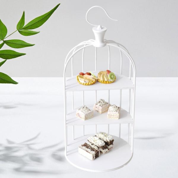 鳥かご仕合わせ 西洋菓子照明ランプ アフタヌーンティースタンド もの言う花シャワー用 生まれ落ちる日かざり付ける 白いこと L