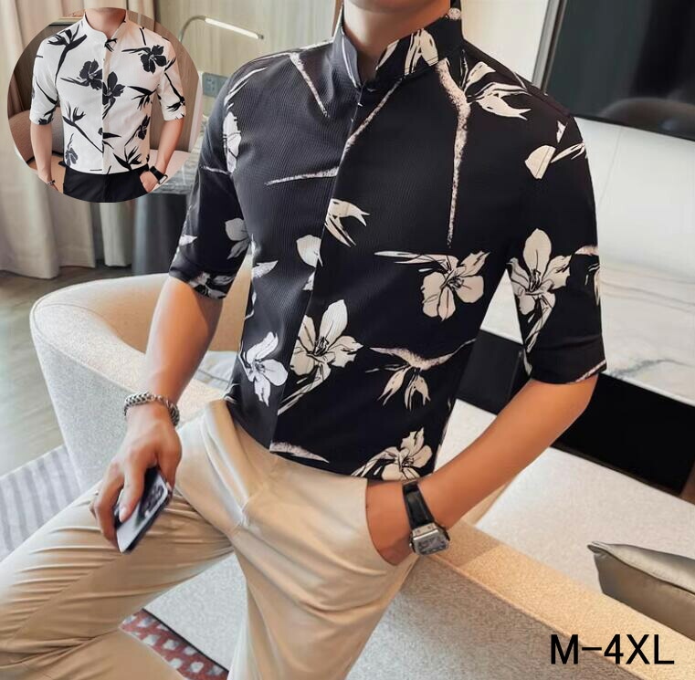 心地好いティーシャツ Yシャツ メンズ トップ 馬鹿でかい大いさ Yティーシャツ 短袖Yシャツ 背広ティーシャツ 立ち襟 メンズティーシャツ か細い 通い 会社組織 会う約束 トップス 商行為 背広 ティーシャツ