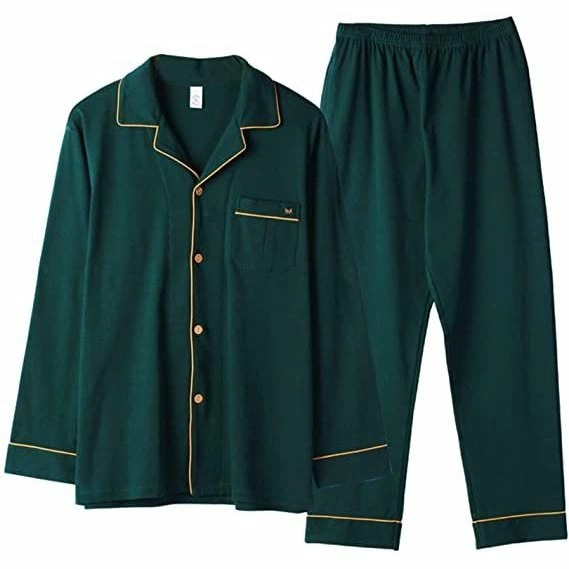 綿100 パジャマ メンズ 長袖 春用 御部屋御召しもの 御部屋着 寝巻き 前車のドア 衿付き添い人 上下書き割り 長ズボン 通気性 吸汗速乾