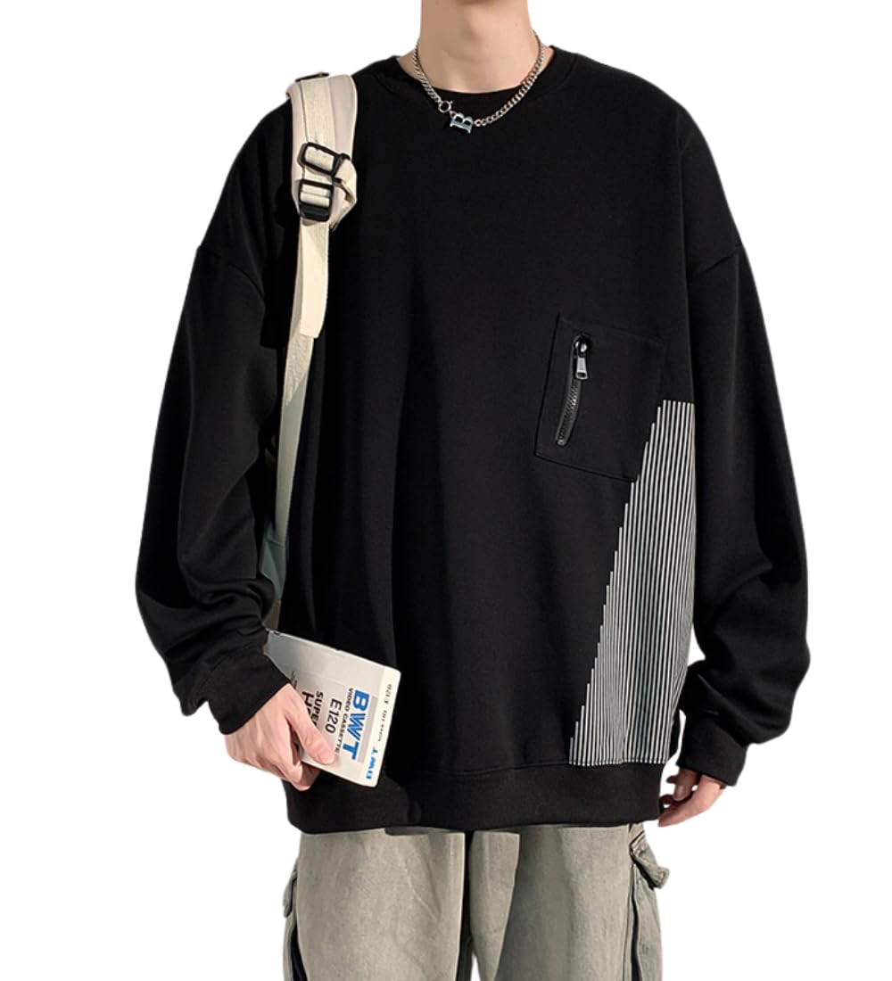 メンズパーカー、秋服、長袖ティーシャツ、足し加える大きさ、ゆったり相応う、心地よい、口さかしい、足し加える大きさ影ぼうし、今めかしい、労働者の一団のど頚、トレンディ、無地、好いたらしい、表どおり表現スタイル、歳月服。