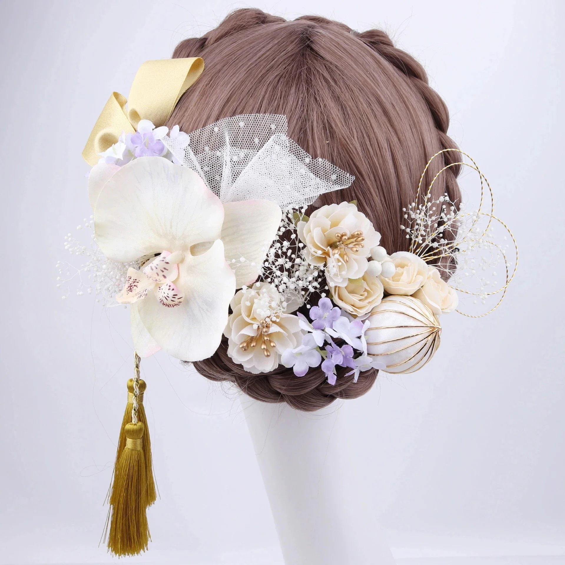 新品セットアップ 造花の髪飾り 卒業式 入園式 成人式 結婚式ウェディン 花火会 入学式 和服 浴衣 和風 髪飾り 花の頭飾り|正申R