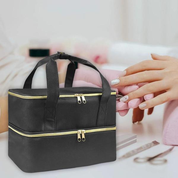 ネイリスト用マニキュアオーガナイザーケース ネイルドライヤーケース マニキュアキャリングケース、壜40本とネイルライト1本を納める