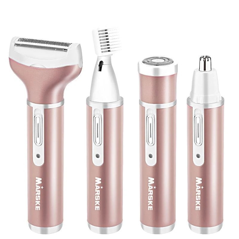 電動レディース剃毛器個人的脇剃毛刀眉剃毛鼻毛掃き出すUSB 4-インチ-1脱毛器