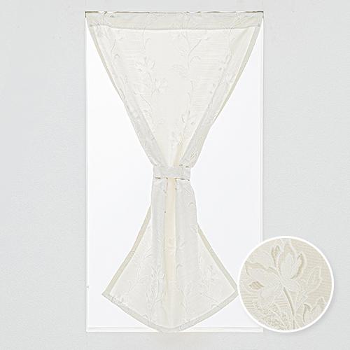 小窓用 購入注文 喫茶店覆い布／幅51～100cm×丈15～50糎／雅びやかな花柄飾りつけのジャかばい立て織り厚地喫茶店覆い布