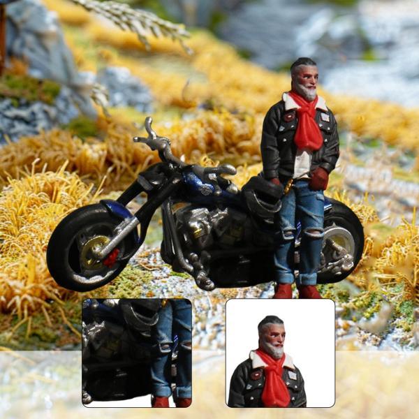1:64 ミニチュアフィギュア オートバイライダー DIYプロジェクト 塗装済みオーナメント ジオラマ メンズ|正申R