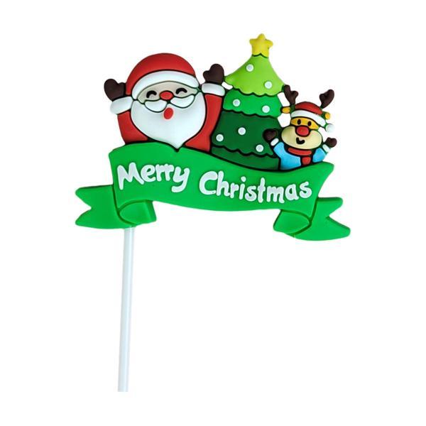 メリークリスマス ケーキトッパー ホリデー カラフル パーティー用品 ケーキデコレーション スタイル|正申R
