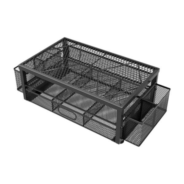 引き出しとペンホルダー付きモニタースタンドライザー オフィス用品 ノートパソコンホルダー ブラック｜正申R