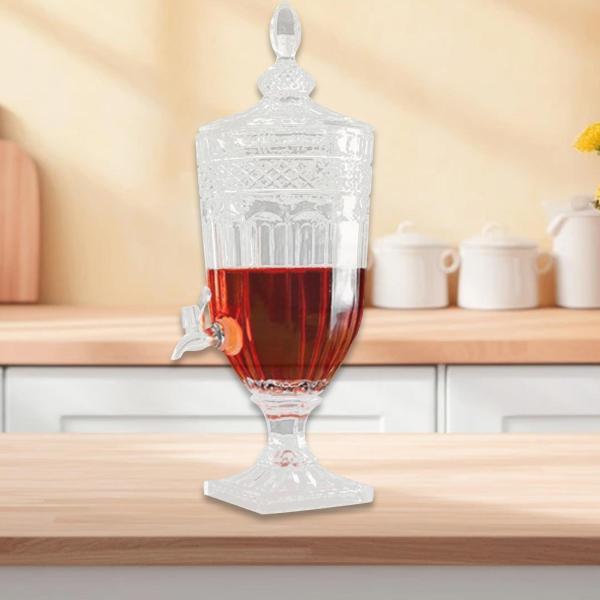 ガラスピッチャー 飲料カラフェ ジュースジャー 冷蔵庫用水差し ウォーターボトル ウォーターカラフェ スタイル B|正申R