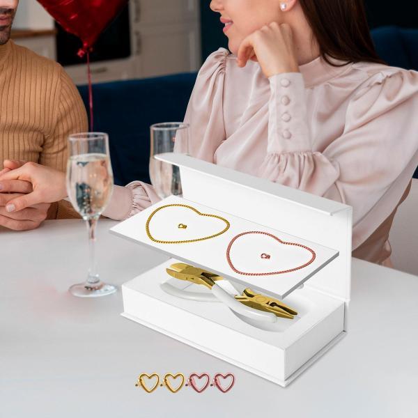 パーマネント ブレスレット キット クリエイティブ 記念日 デート アクティビティ パーティー用品 ゴールド1個 ローズゴールド1個|正申R