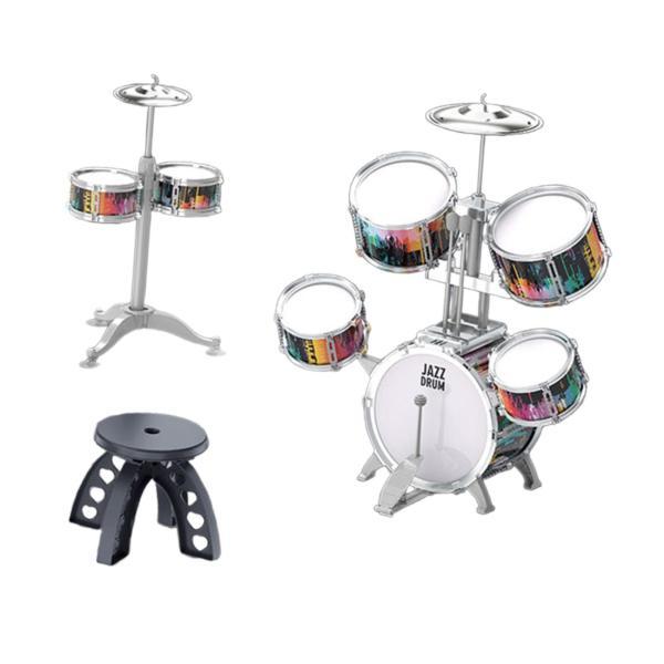 キッズ幼児用ドラムセット 教育用音楽玩具 軽量 スツール付き パーカッション楽器 子供の娯楽 , A｜正申R