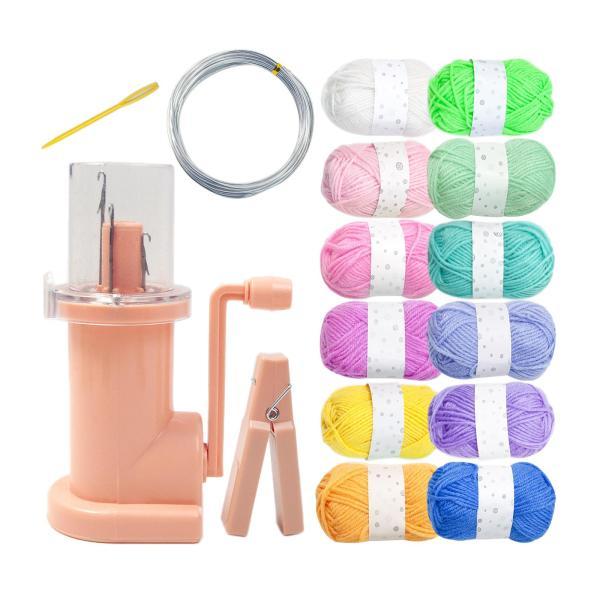 簡単ニッター手編み機装飾編みツール 12 色糸ピンク|正申R