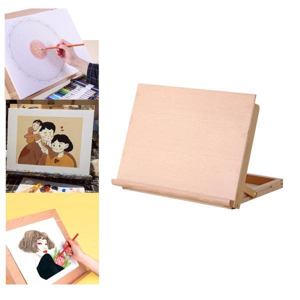 水彩画の学生のためのテーブルイーゼルスケッチパッドデスクトップポータブル製図板小さい43x32cm|正申R