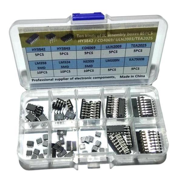 65個10個の値ULN2003Hy3842LM324 SMD CD4069 LM339N Ka7500B、高電流正電圧レギュレータIC集積回|正申R