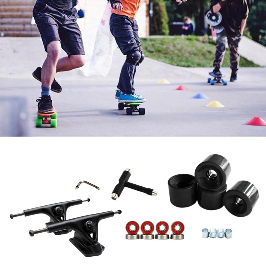 デラックススケートの車輪インストール部品アクセサリー: スケートトラック.ABEC-11スケートベアリング.スケートローラーホイール.修理tツールレ|正申R